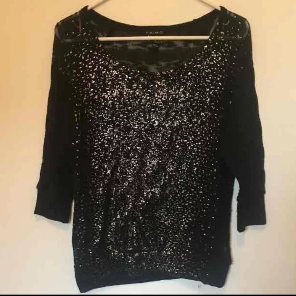 Black gold sheer top